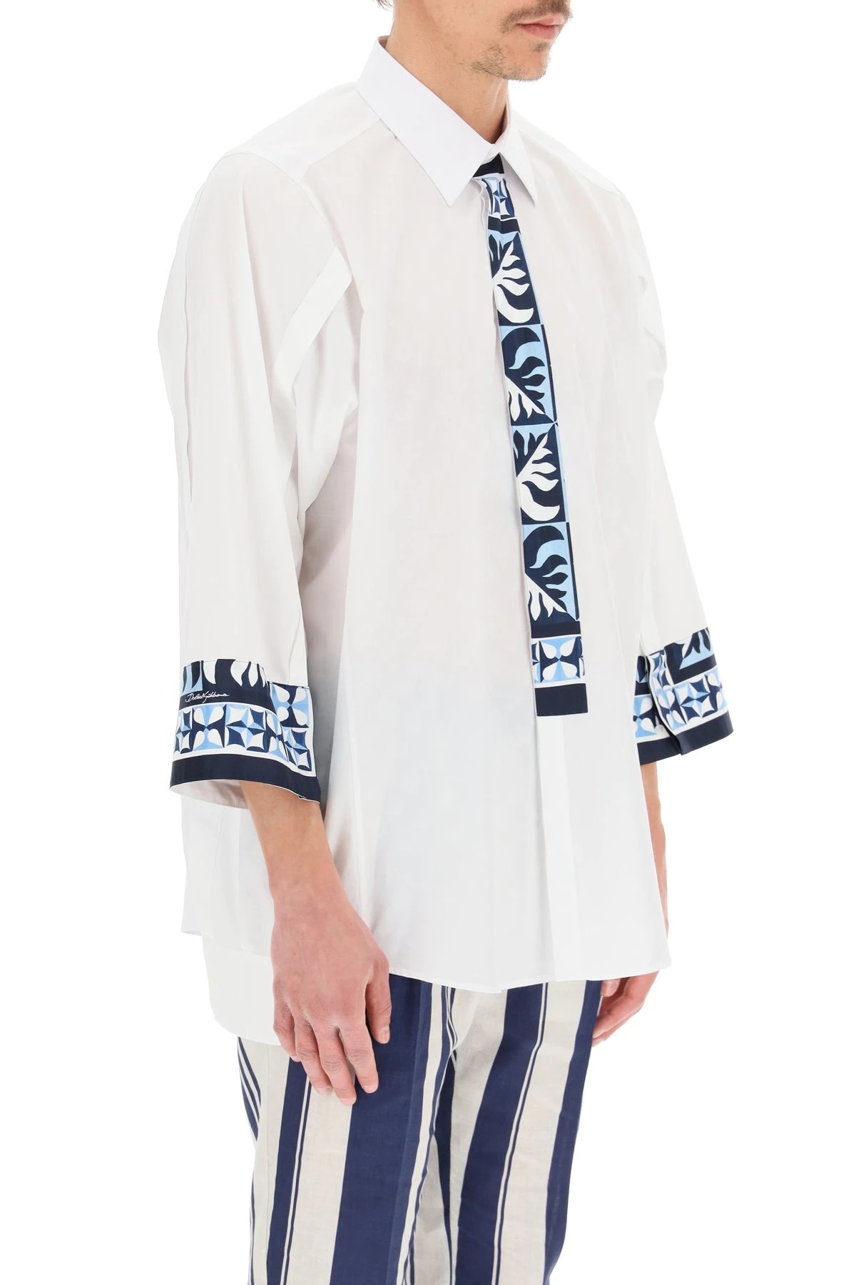 OVERSIZED SHIRT WITH MAJOLICA INSERTS - 3