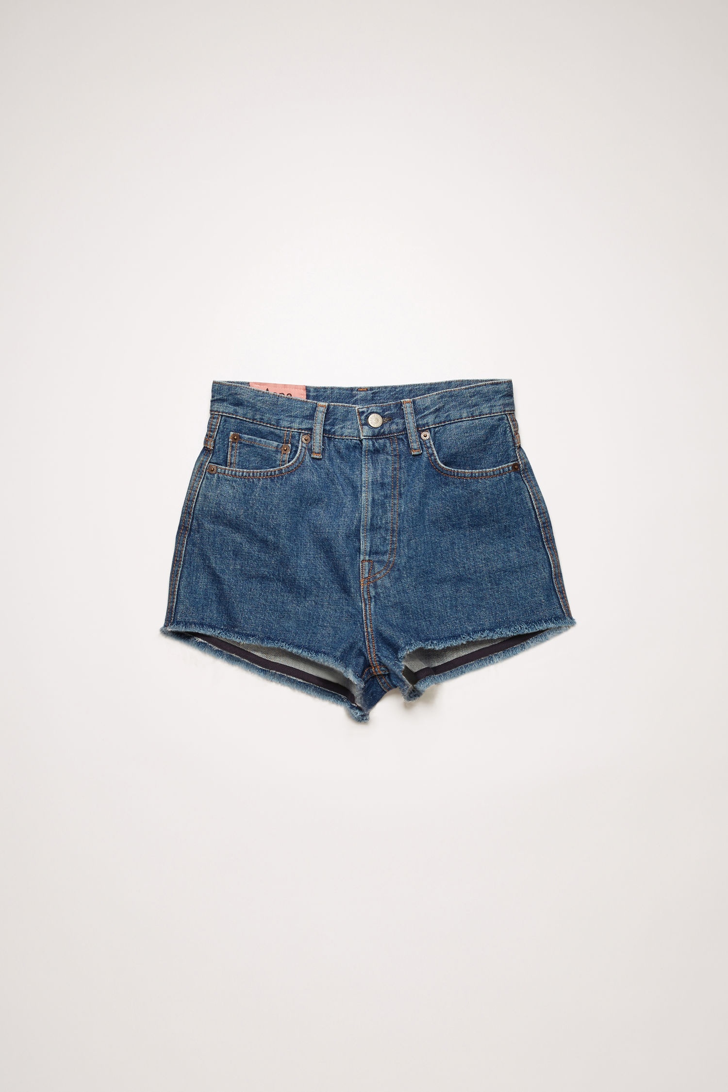 High-rise denim shorts dark blue - 1