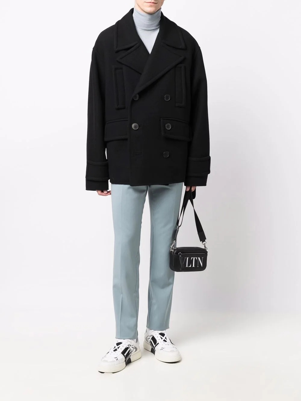 double-breasted virgin wool-blend coat - 2