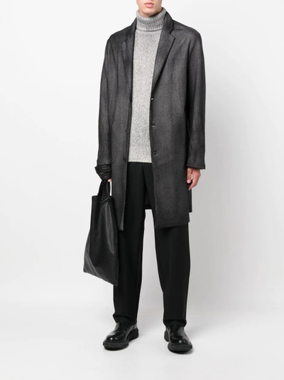 Avant Toi painted-effect merino-wool overcoat outlook