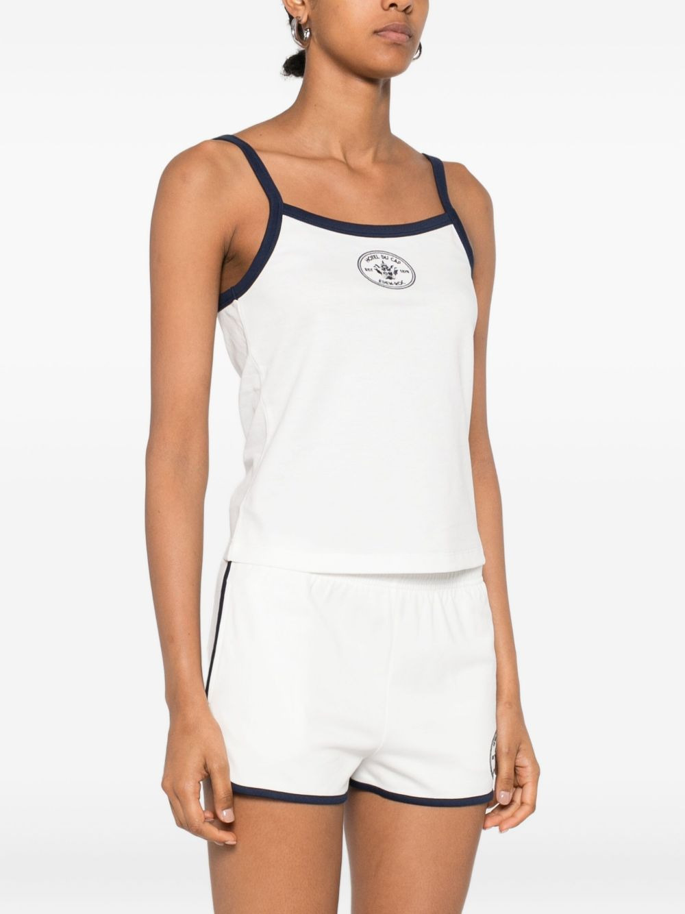 navy-trimmed cotton top - 3