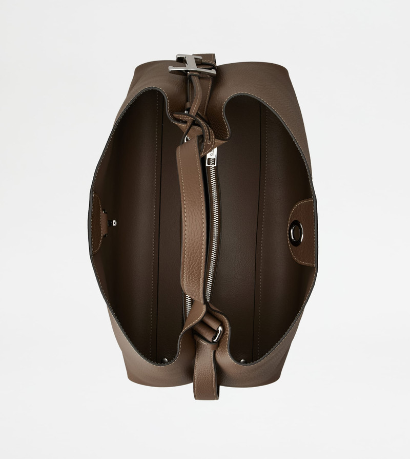 BAG IN LEATHER MEDIUM - BROWN 4