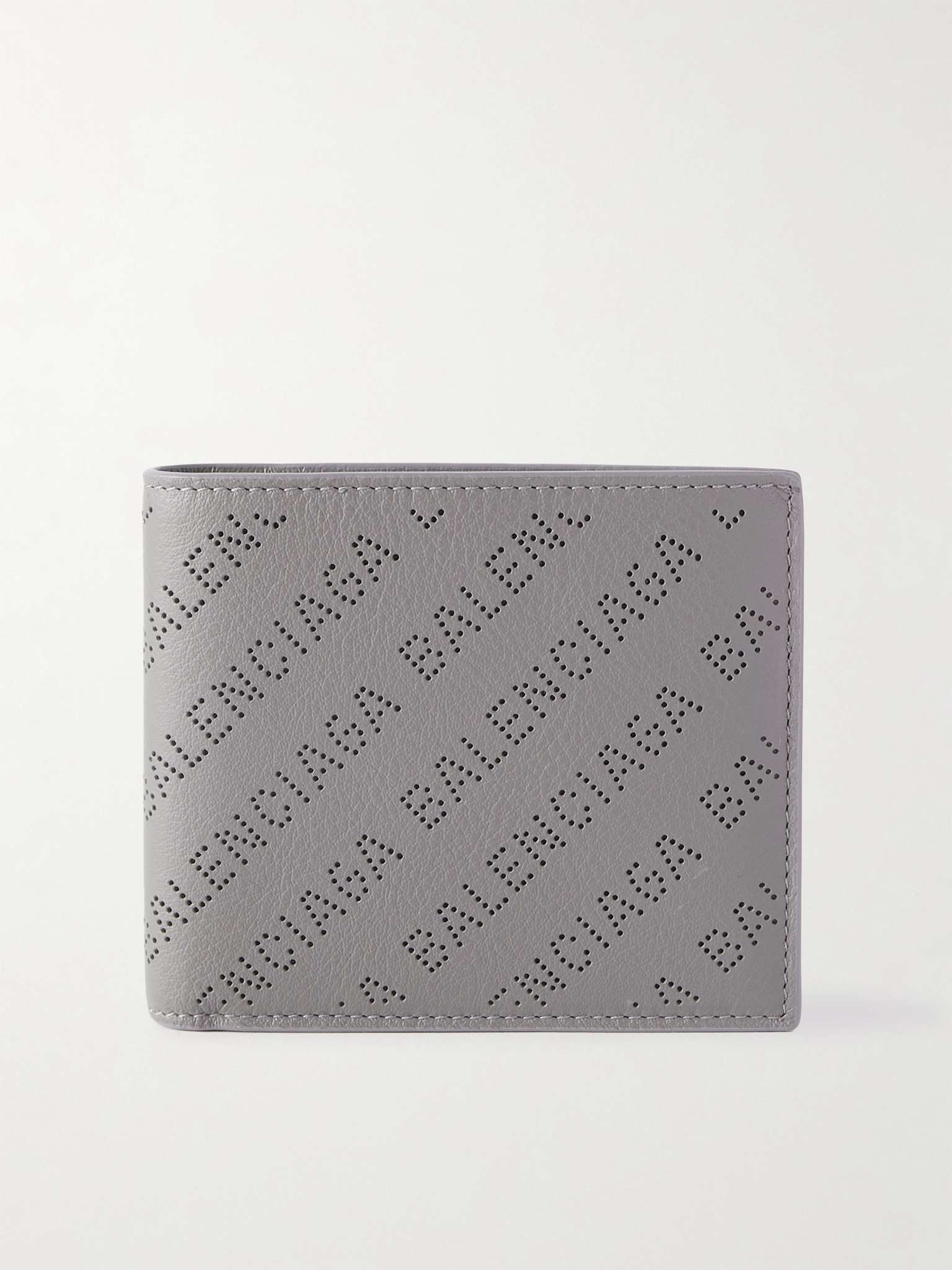 Logo-Perforated Full-Grain Leather Billfold Wallet - 1