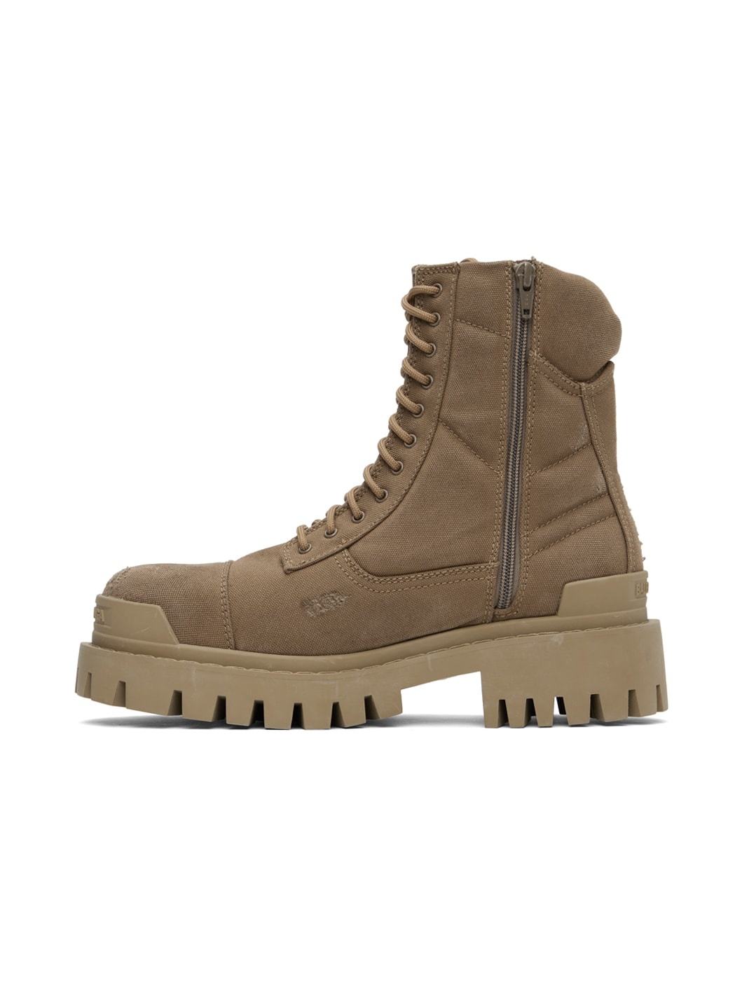 Beige Combat Strike Boots - 3