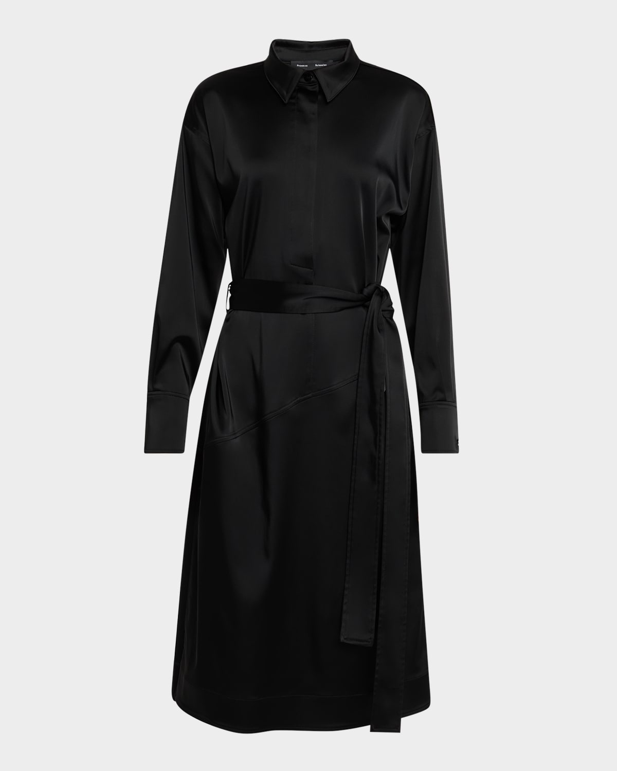 Andy Belted Technical Satin Midi Shirtdress - 1