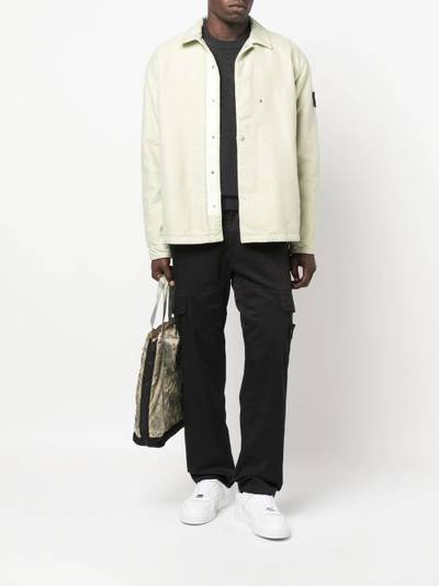 Stone Island Shadow Project logo-patch cotton shirt jacket outlook