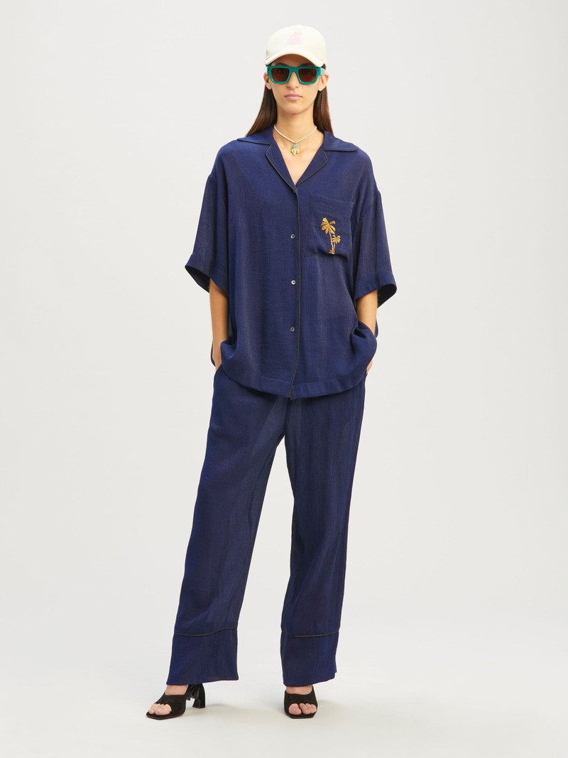 Palm Angels Soiree Pajama Bowling Shirt outlook