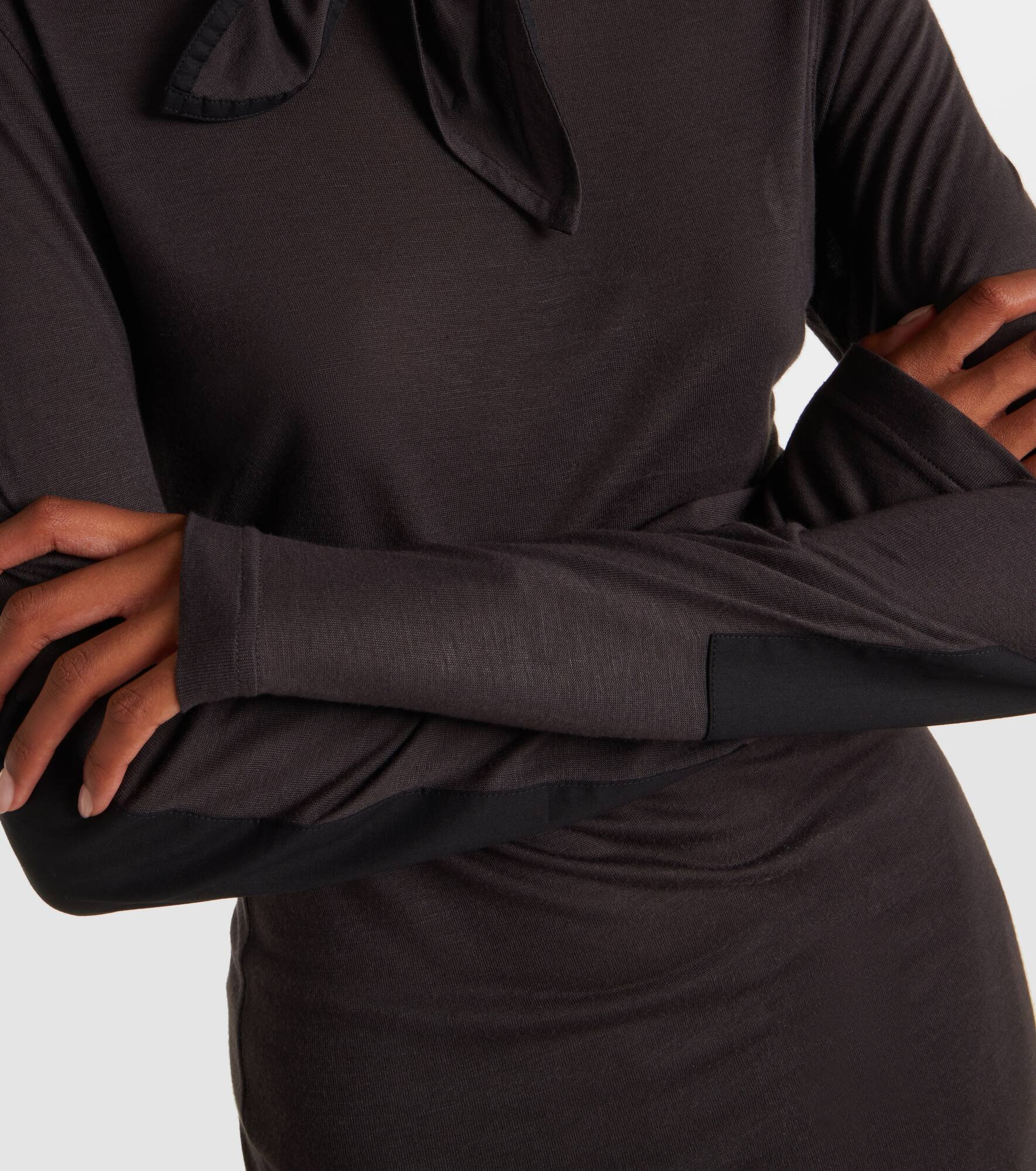 Tie-neck jersey top - 5