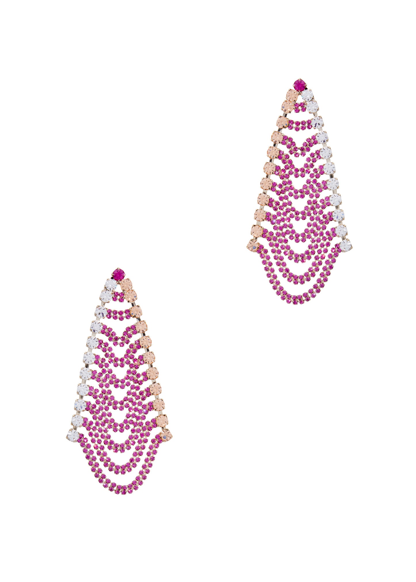 Patchwork crystal-embellished drop earrings - 1