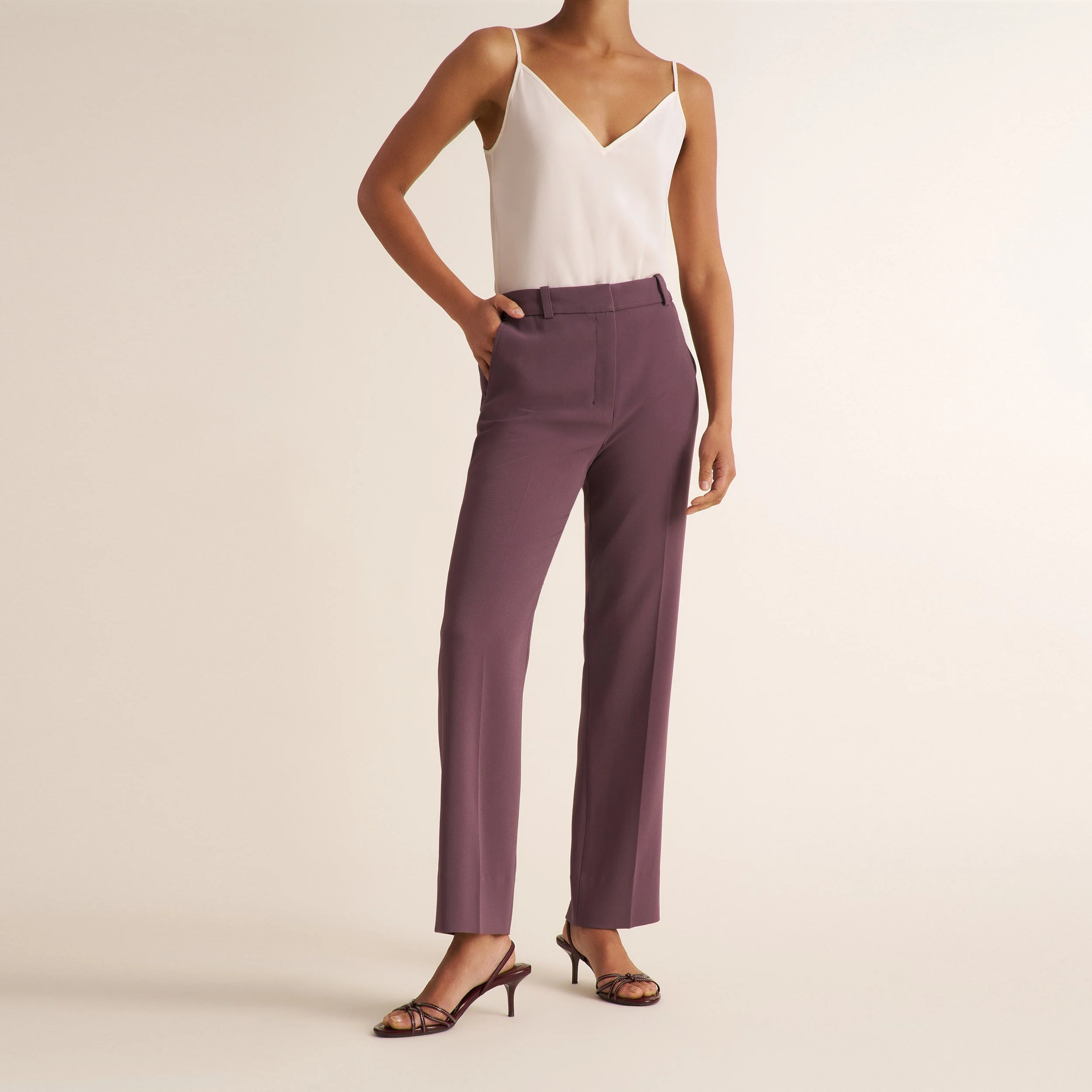 Smith Straight Trouser - Everyday Crepe with Topstitch - 1