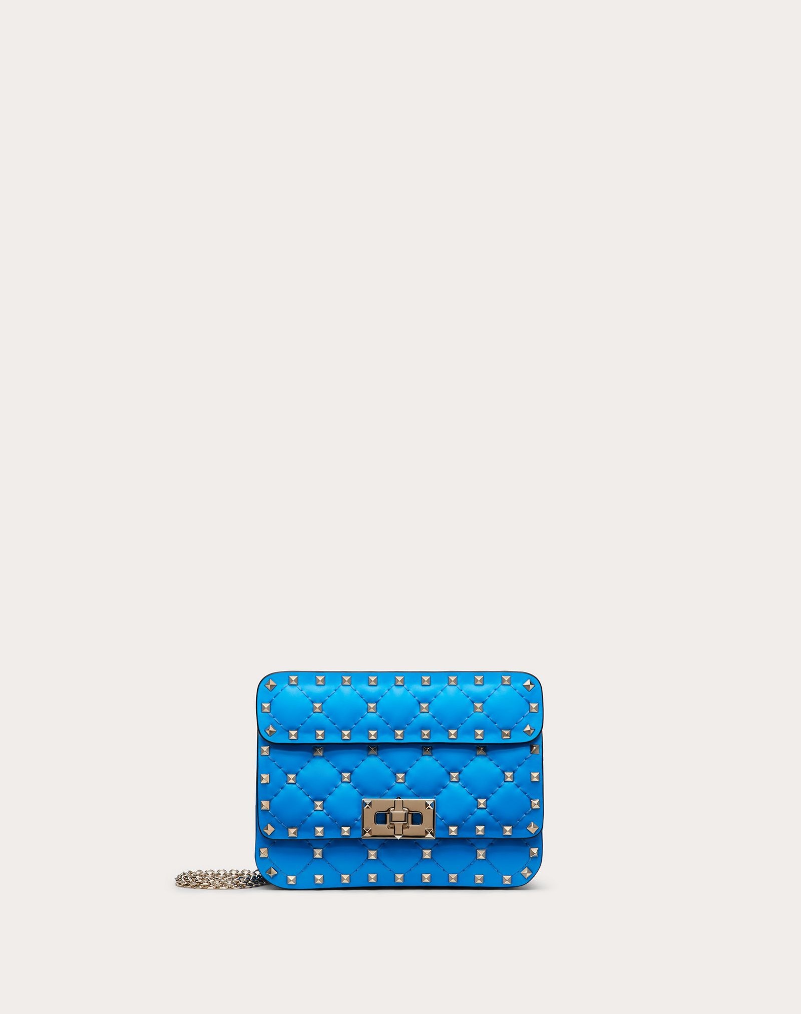 Mini Rockstud Spike fluo calfskin leather bag - 1