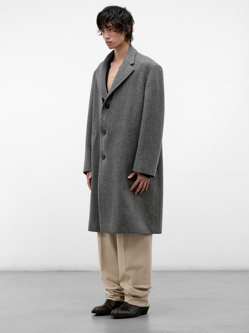Gray Checked Wool Overcoat 2