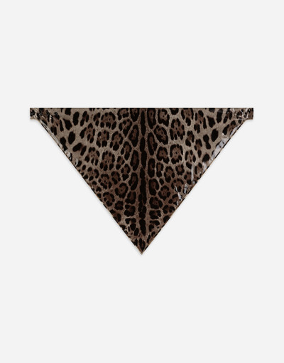 Dolce & Gabbana Leopard-print coated satin triangle veil outlook