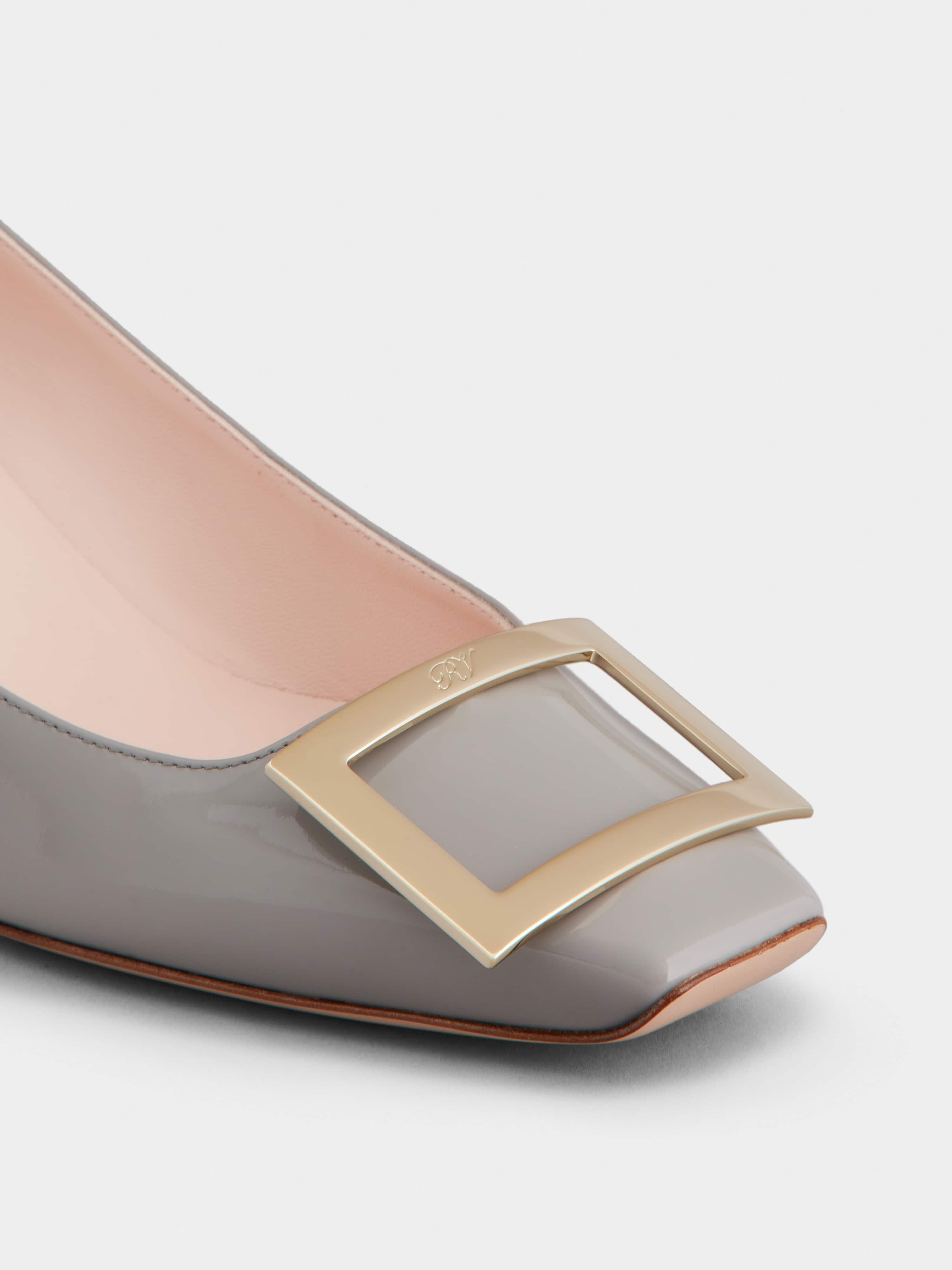 Trompette Metal Buckle Pumps in Patent Leather - 3