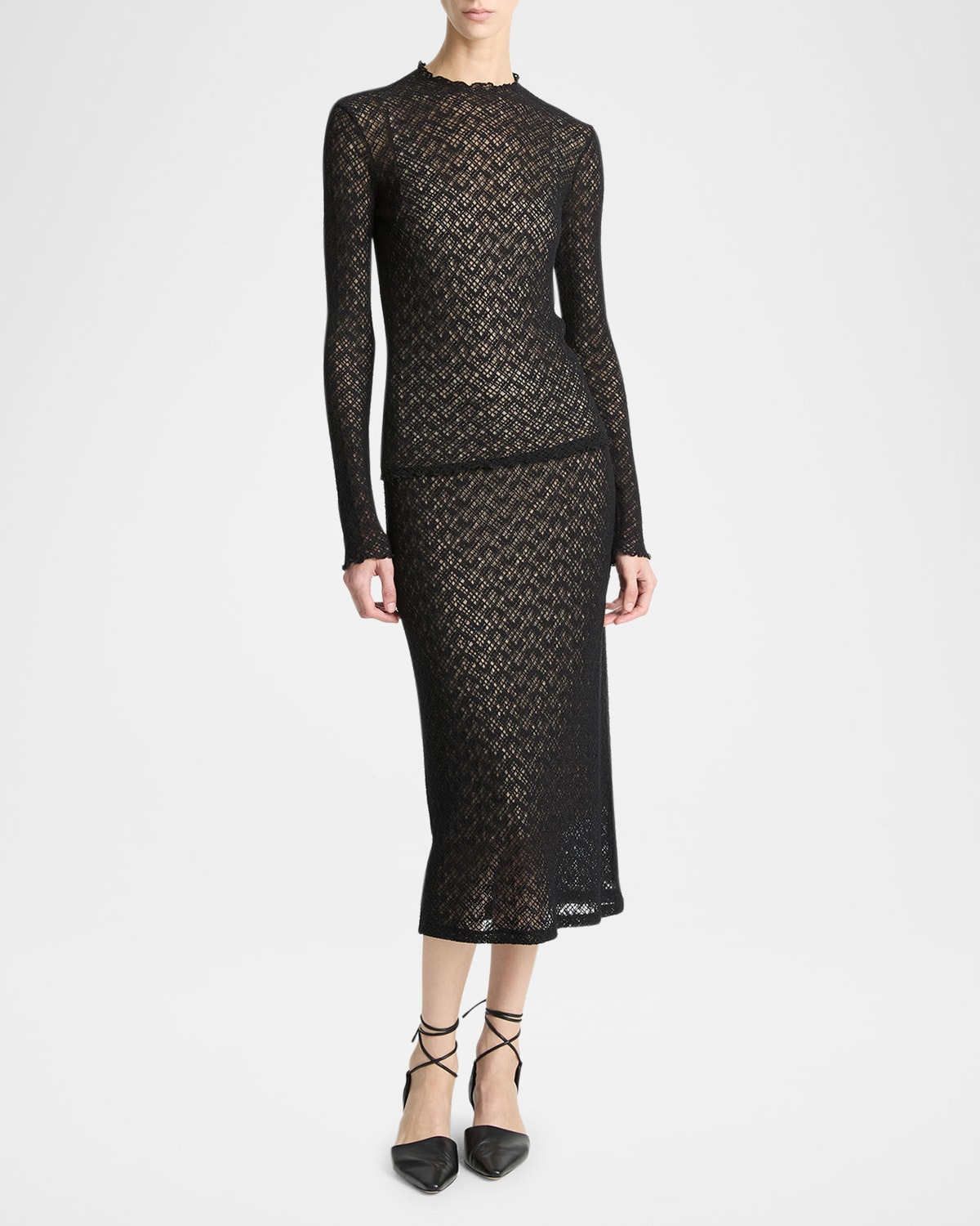Lace Midi Skirt - 4