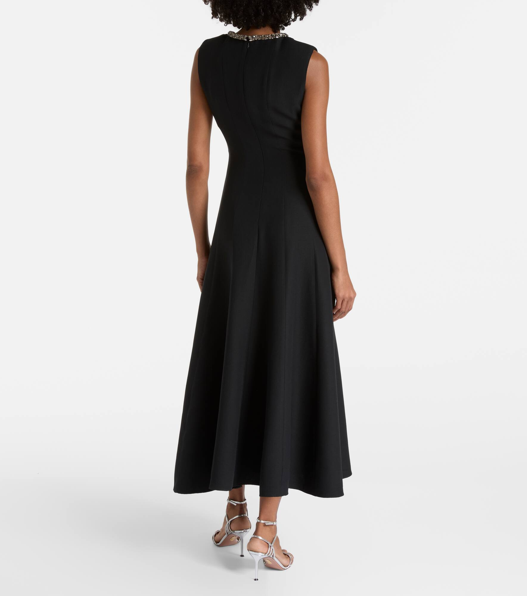Embellished wool and silk midi dress - 3