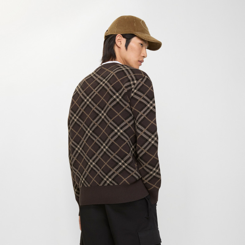 Check Wool Cashmere Blend Sweater 3