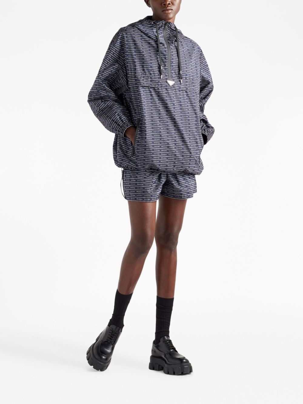 triangle-logo printed raincoat - 2