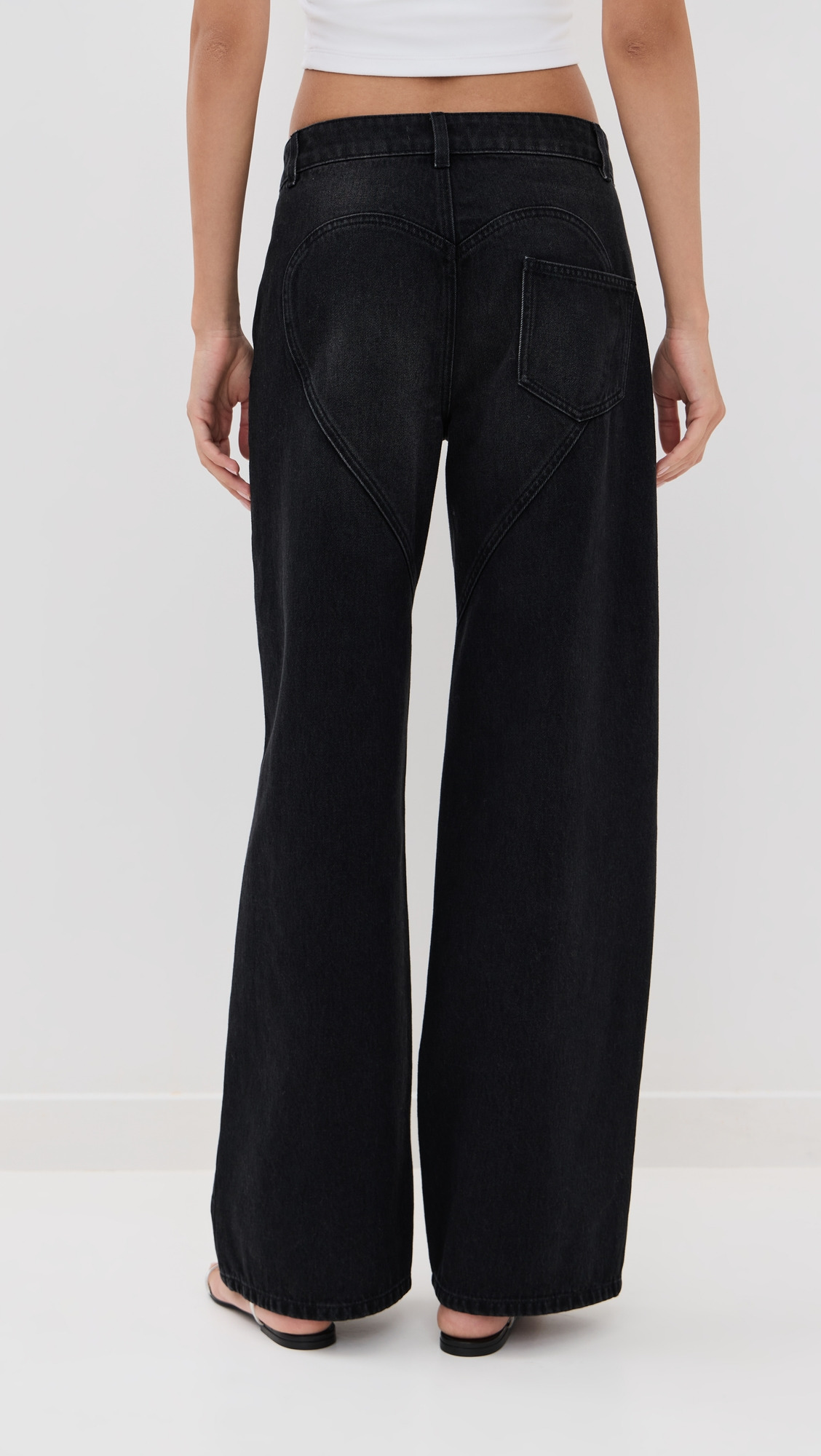 Crystal Chain Cutout Relaxed Jeans - 2