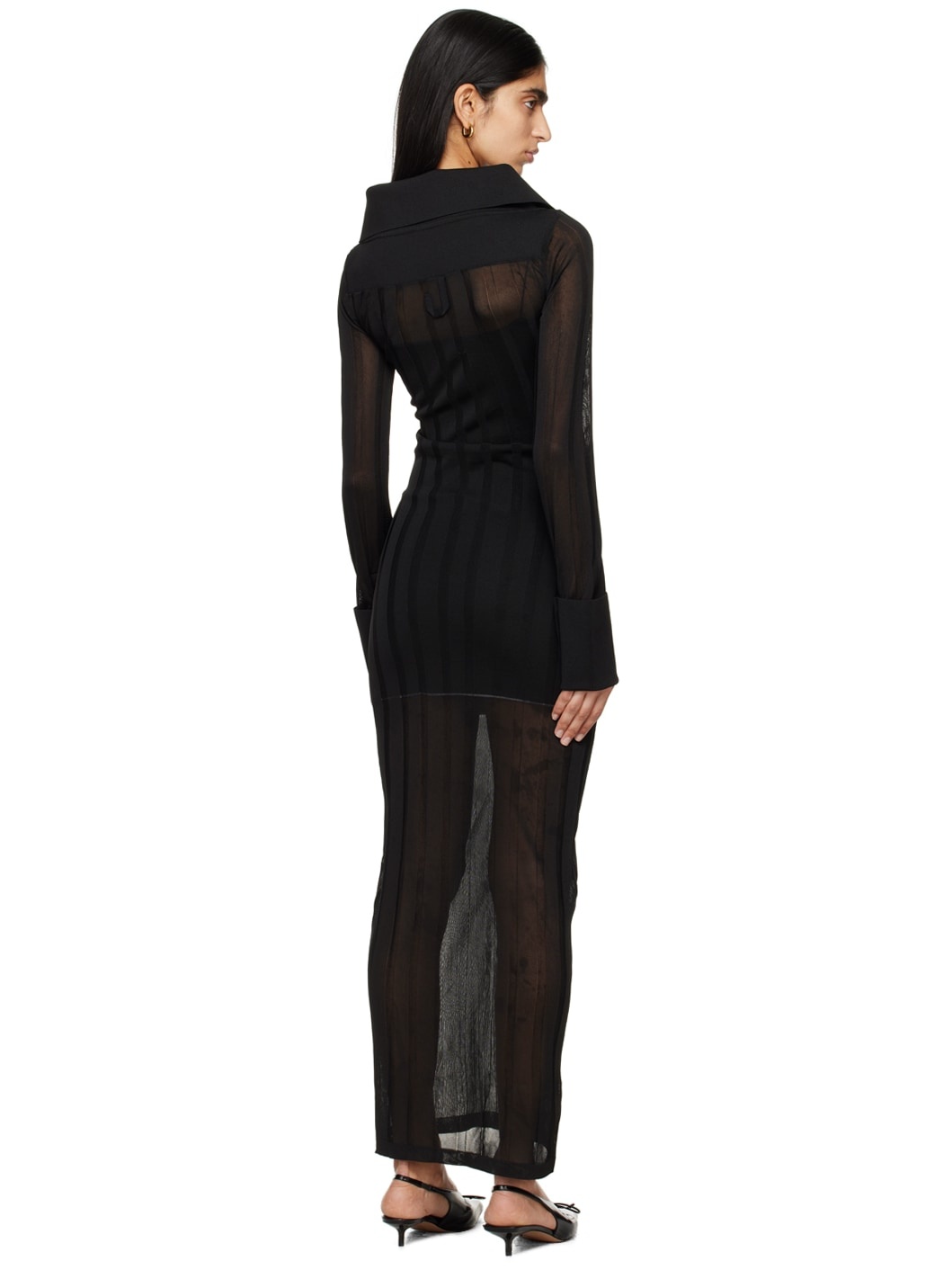 Black Les Sculptures 'La robe Manta' Maxi Dress - 3