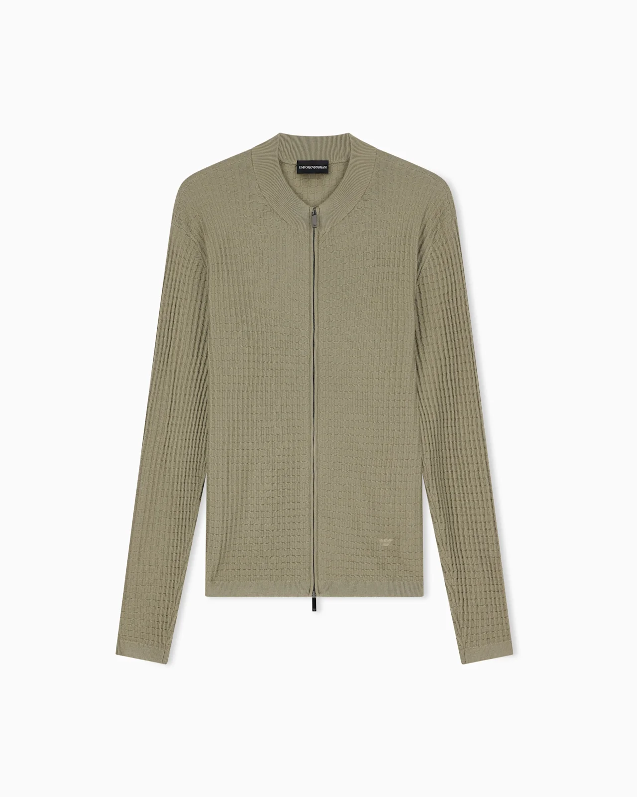 VIRGIN WOOL CARDIGAN WITH A REGULAR FIT AND FANCY STITCH - 1