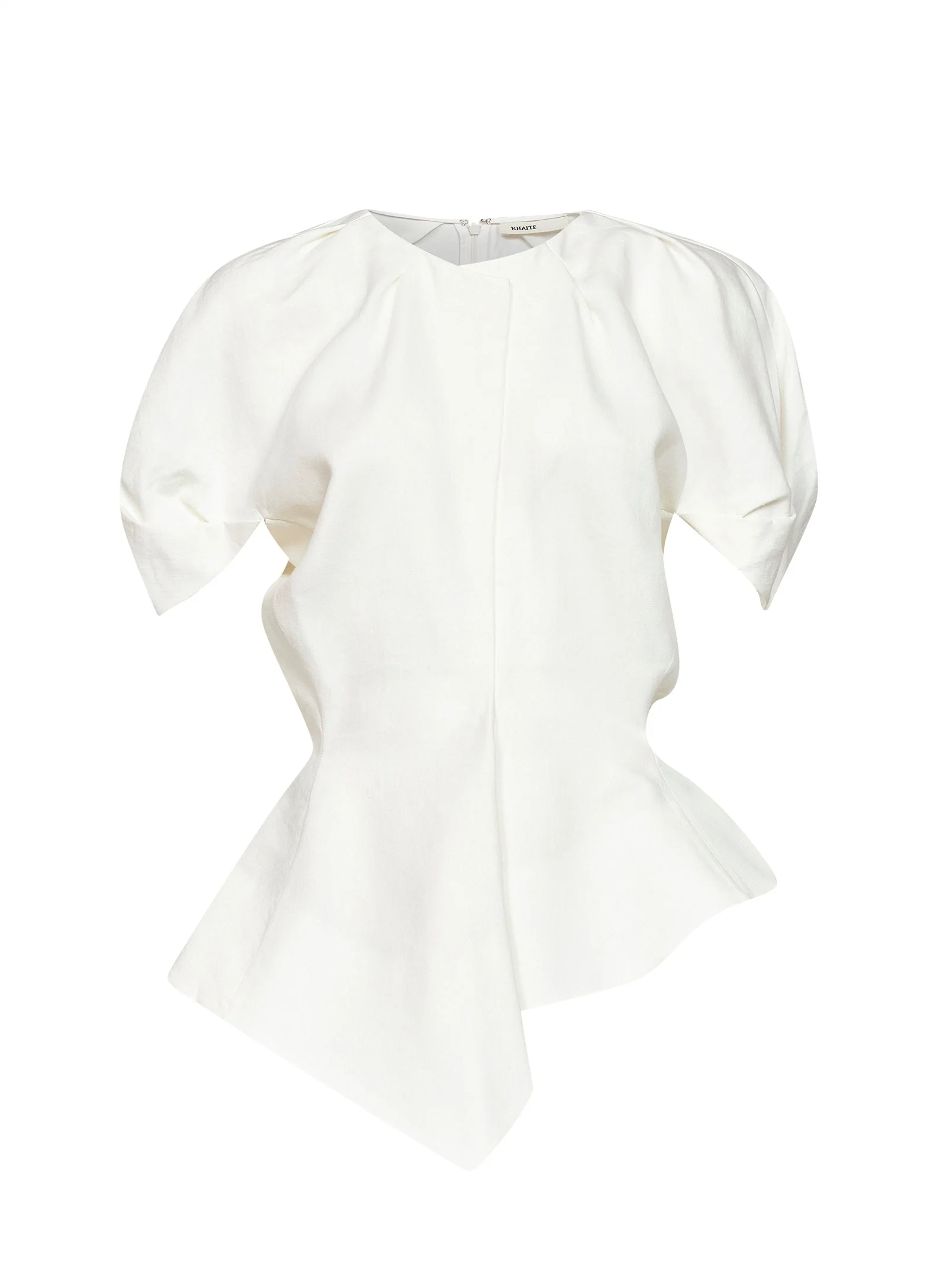 Natural linen and silk blend Rumi asymmetric top - 1
