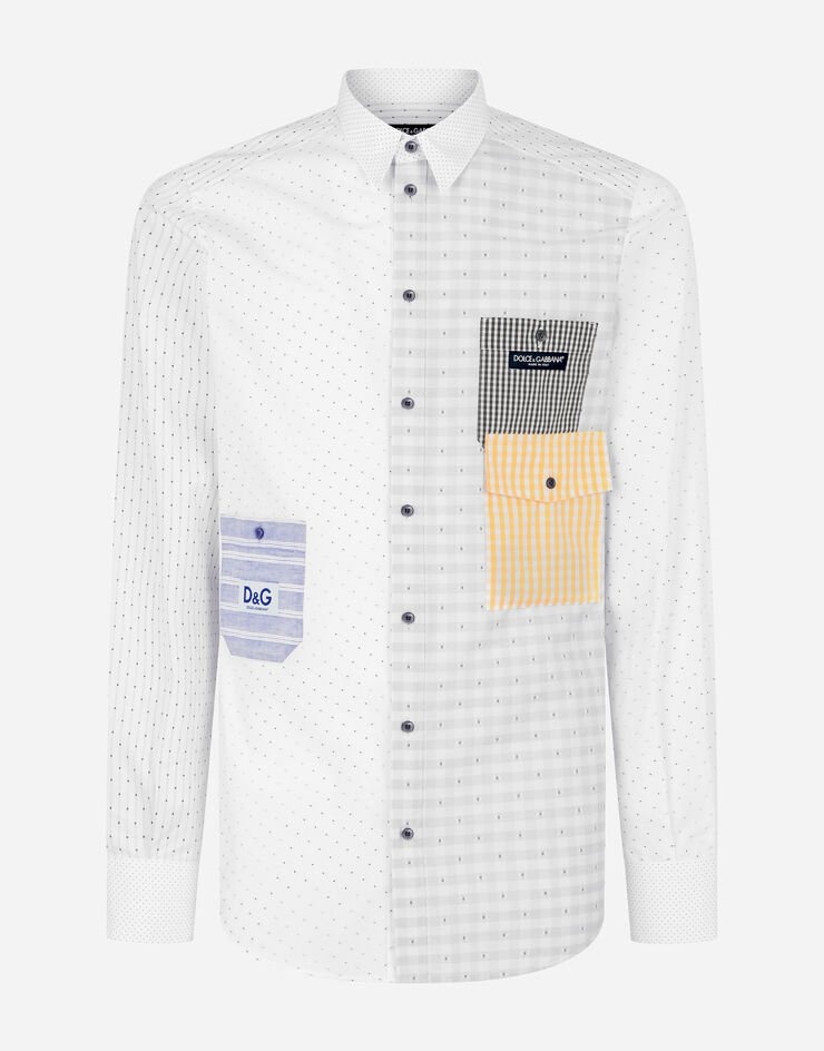 Patchwork cotton Martini-fit shirt - 1