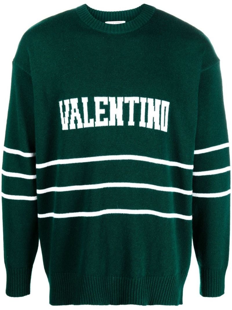 logo-intarsia crew-neck jumper - 2