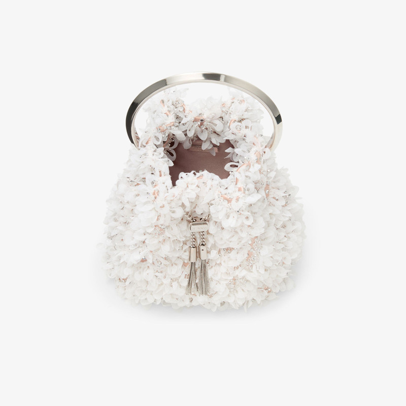 Bon Bon Ivory Satin Bucket Bag with Petal Embroidery 5