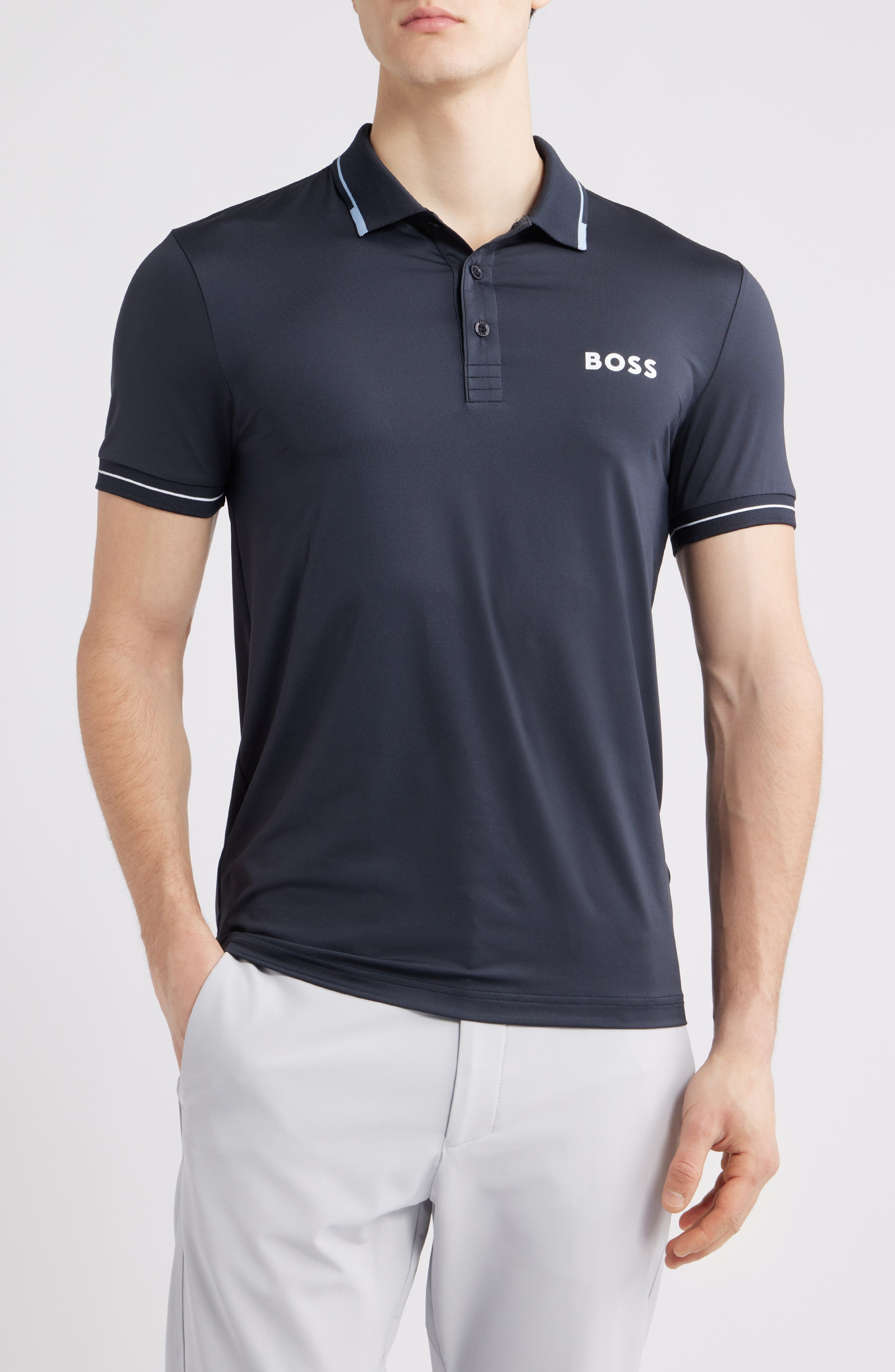 BOSS Paul Pro Performance Polo in Dark Blue at Nordstrom - 1
