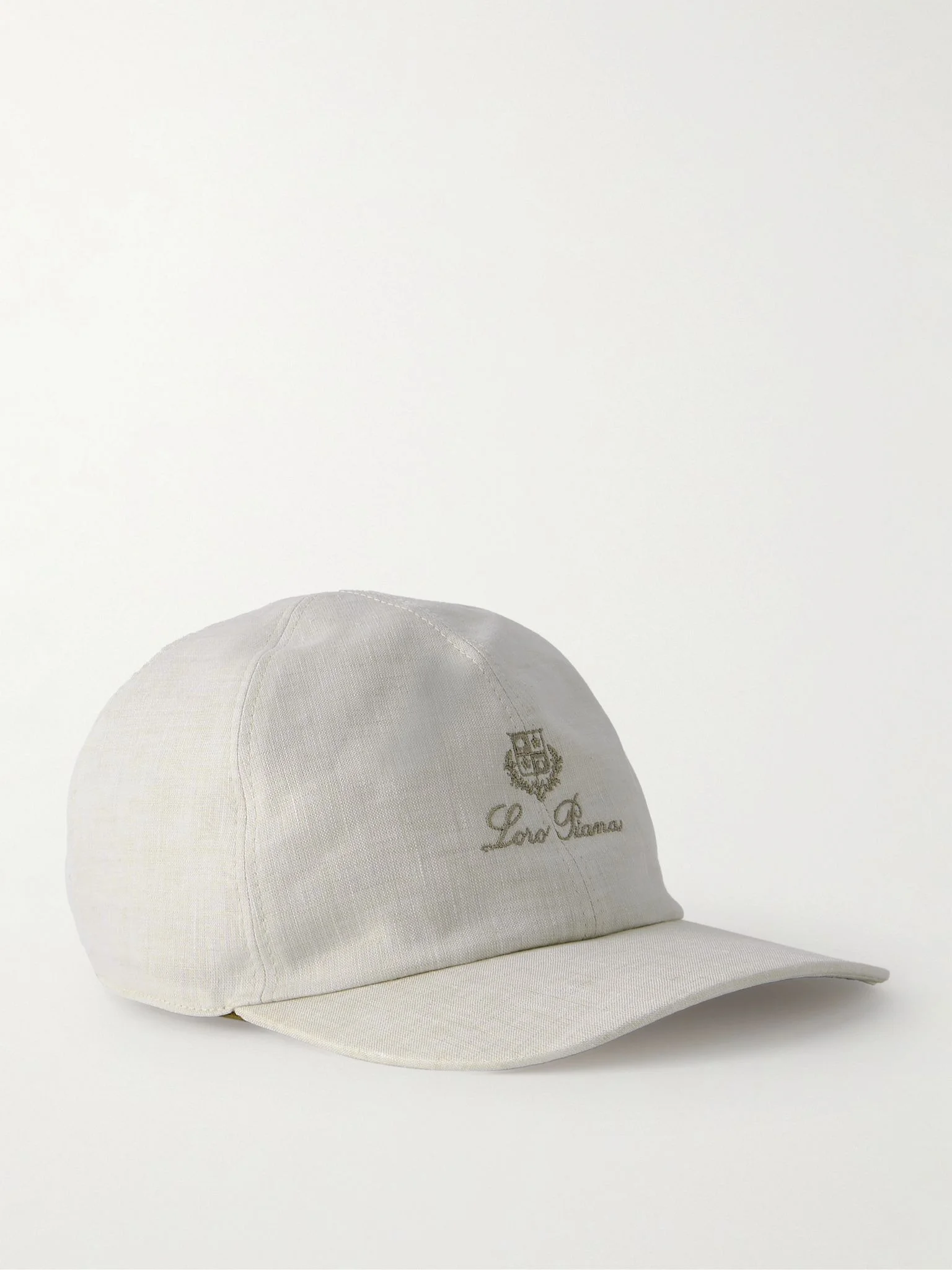 Logo-Embroidered Linen Baseball Cap Gray - 1