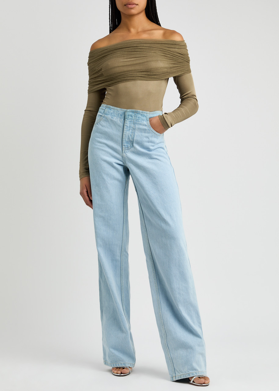 Christopher Esber Sonora Veiled Off-the-shoulder Stretch-jersey top - 4
