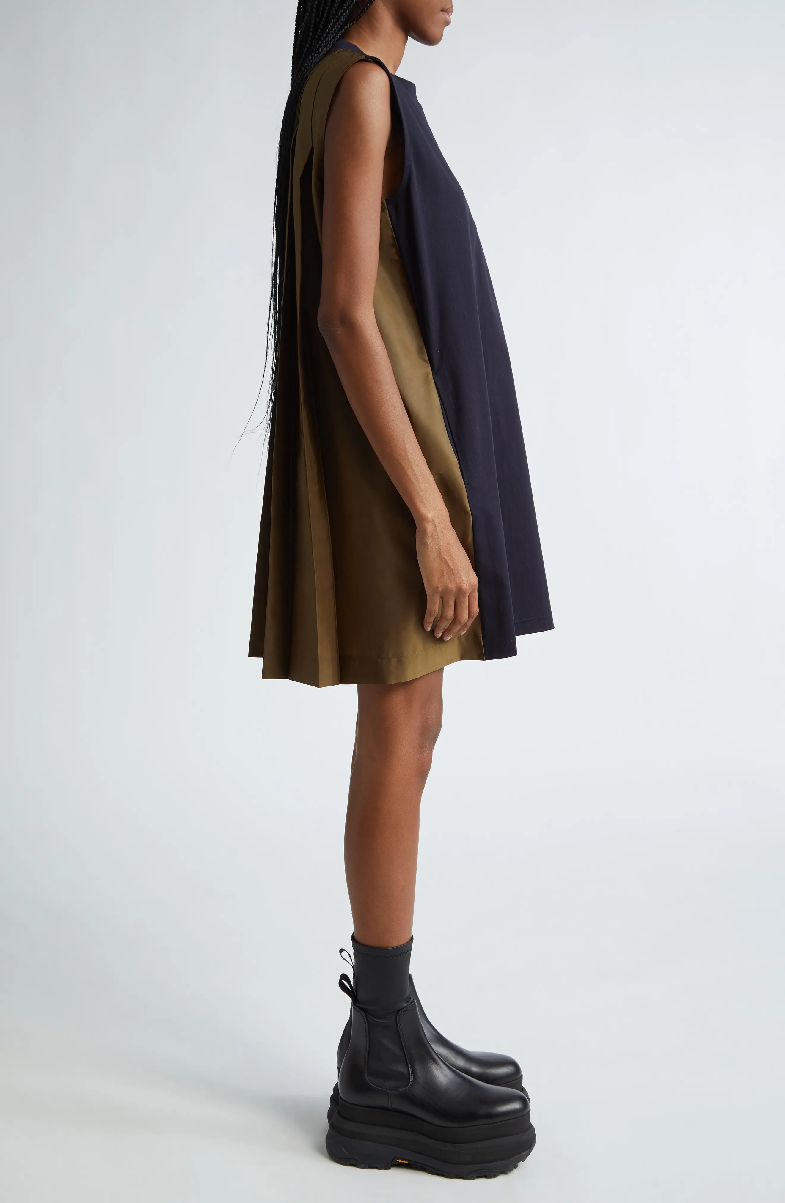■sacai■サカイ■Sleeveless Mixed Media Shift Dress■ sacai Sleeveless Mixed Media Shift Dress | nordstrom