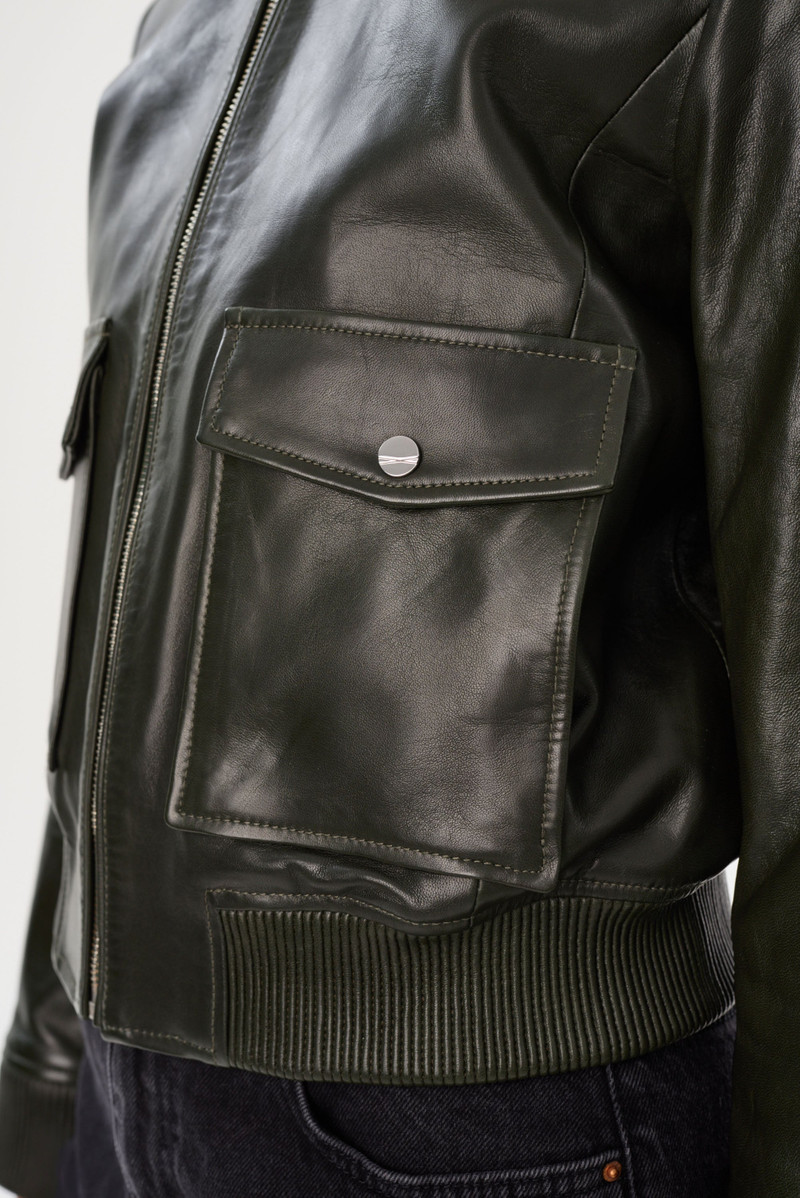 CANDACE | Leather Bomber Jacket 3