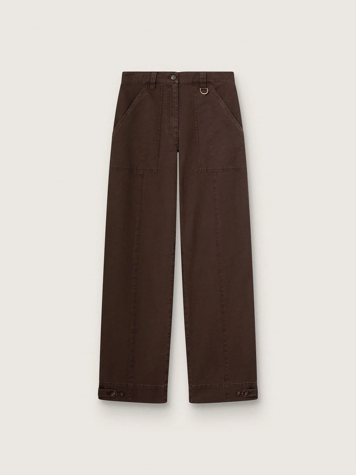 Women's taupe cotton pants - 1