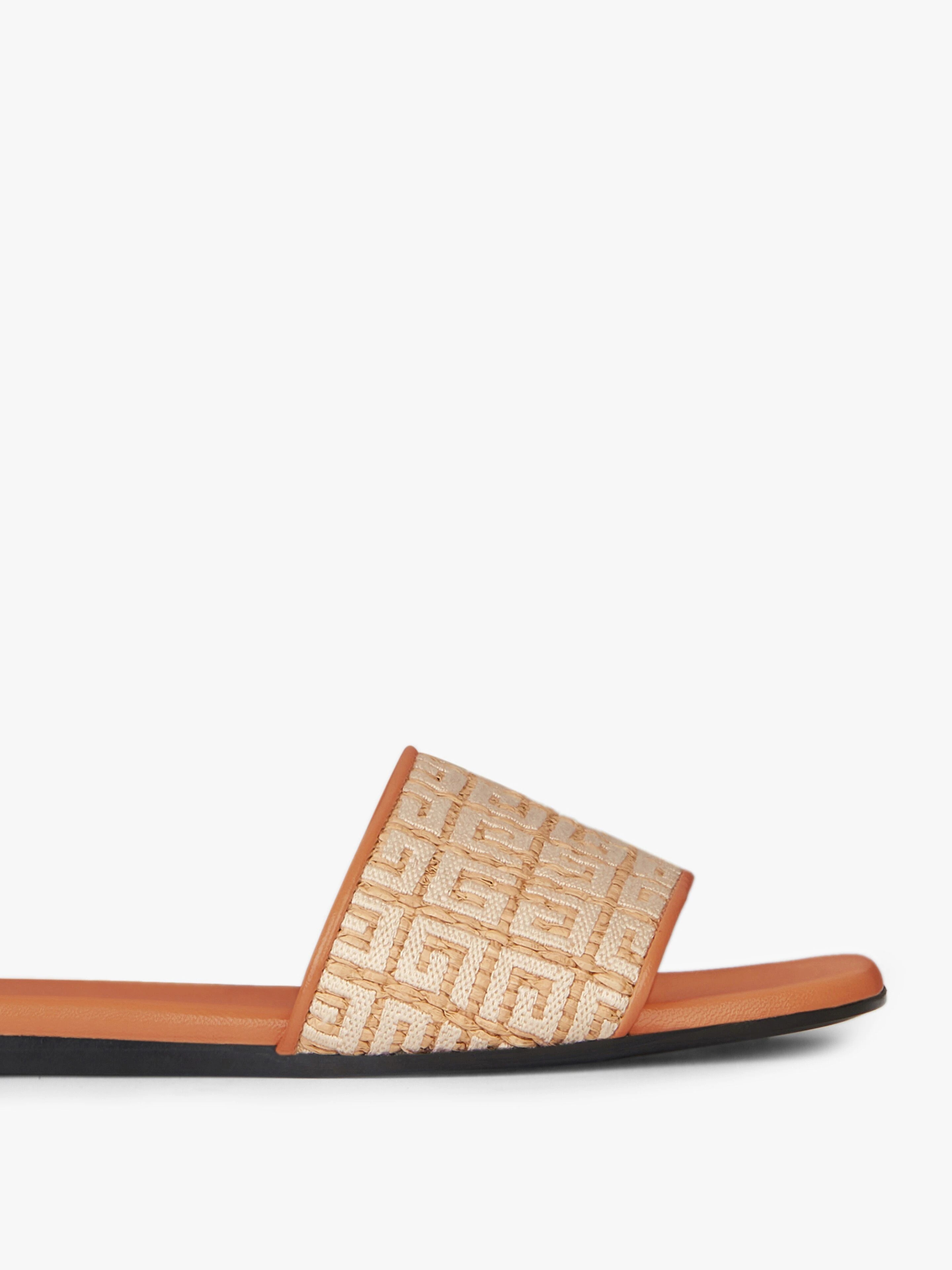 FLAT SANDALS IN 4G EMBROIDERED RAFFIA - 6