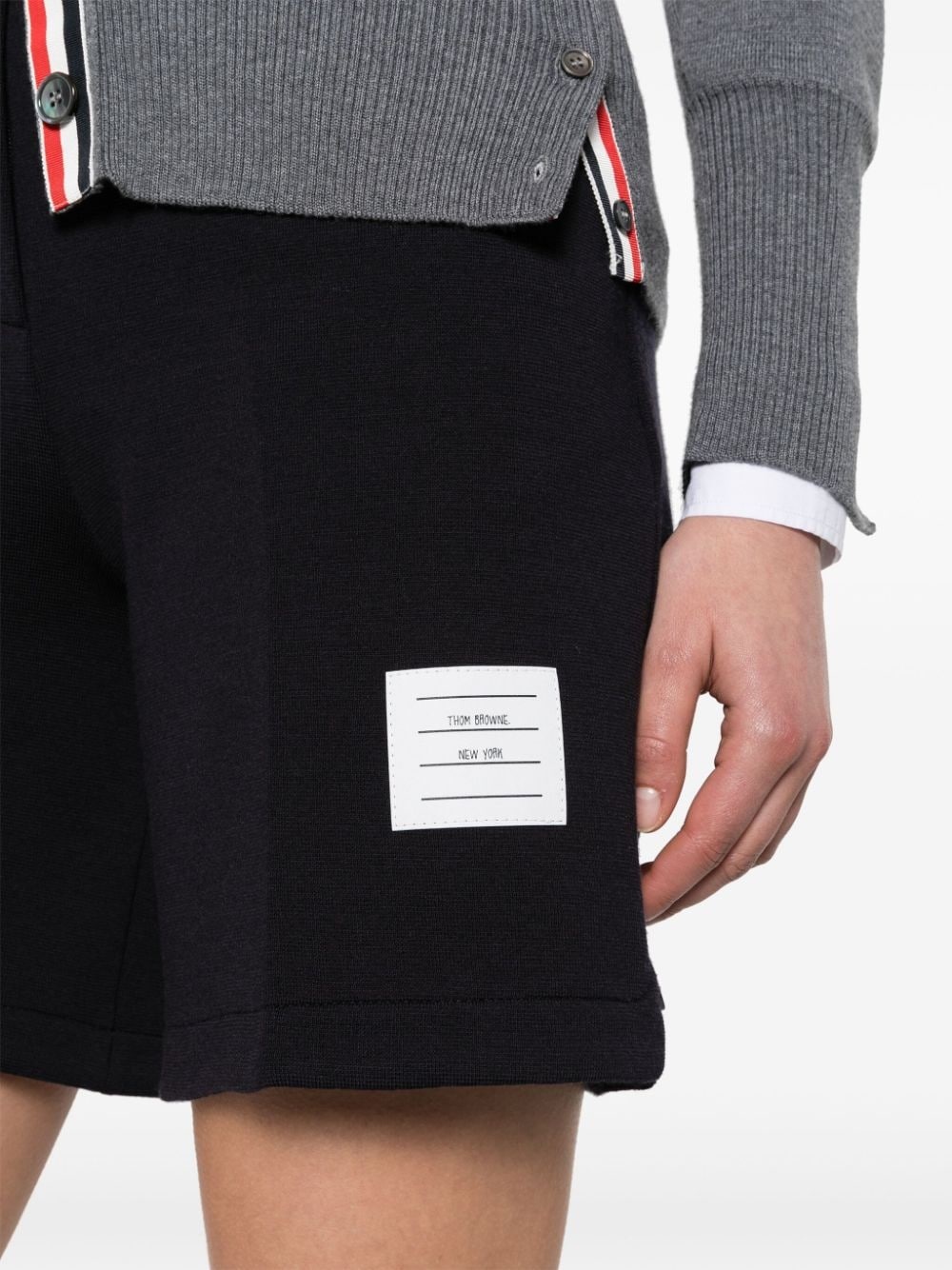 name-tag ribbed shorts - 5
