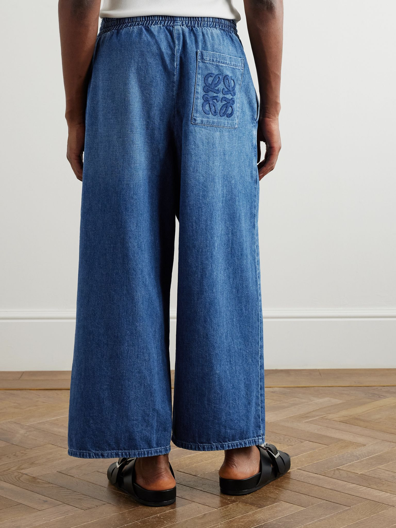 + Paula's Ibiza Wide-Leg Cropped Drawstring Jeans Light blue - 4