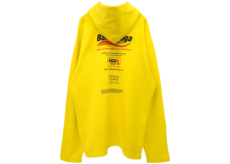 BALENCIAGA Balenciaga Dry Cleaning Logo No Rib Hoodie Yellow outlook
