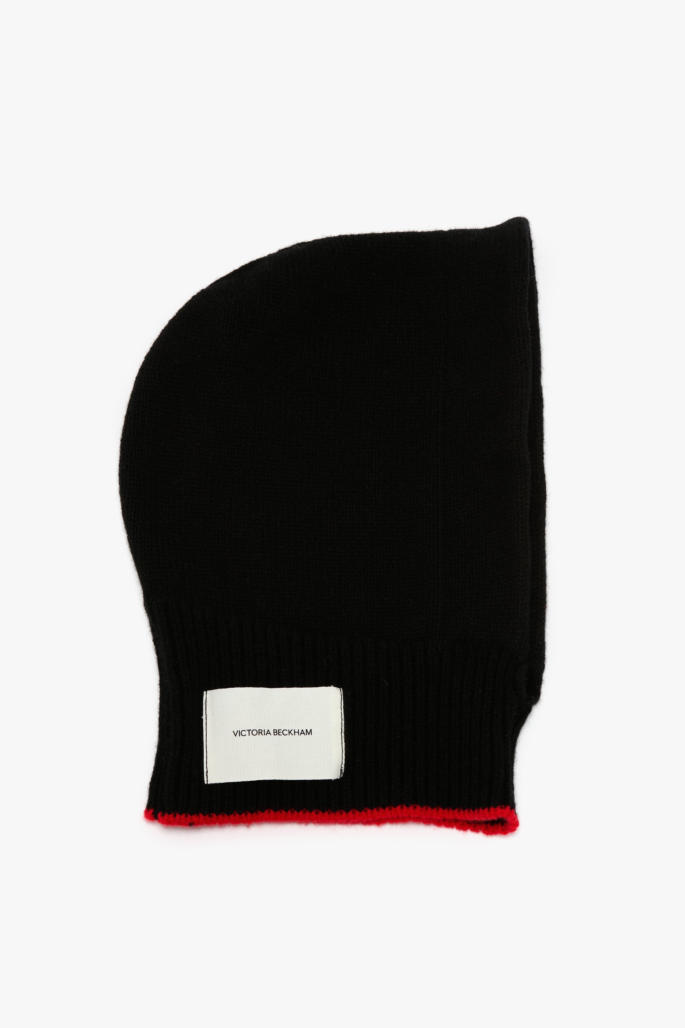 Knitted Hood In Black-Red - 1
