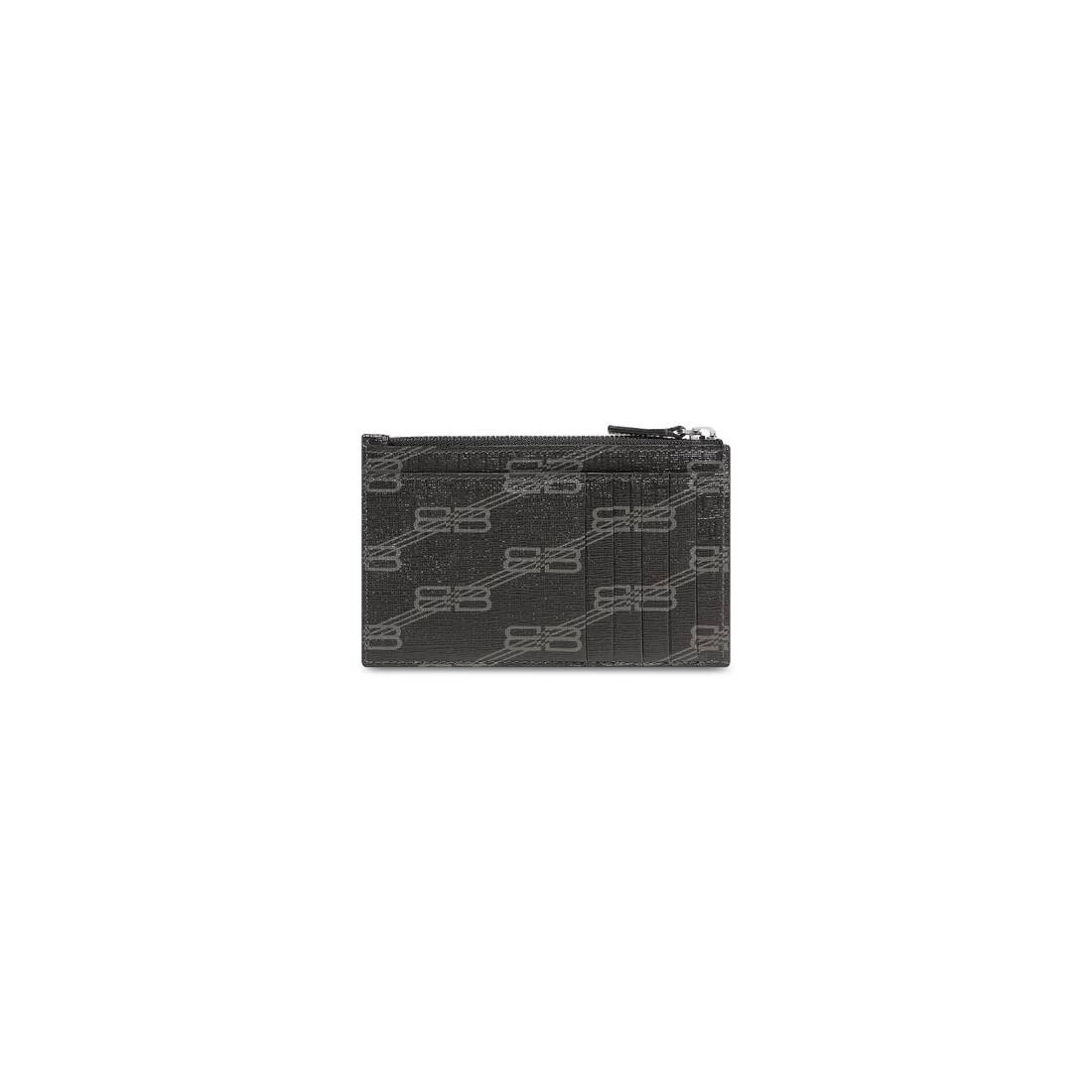 Signature Large Long Coin And Card Holder Bb Monogram Coated Canvas in Black - 2