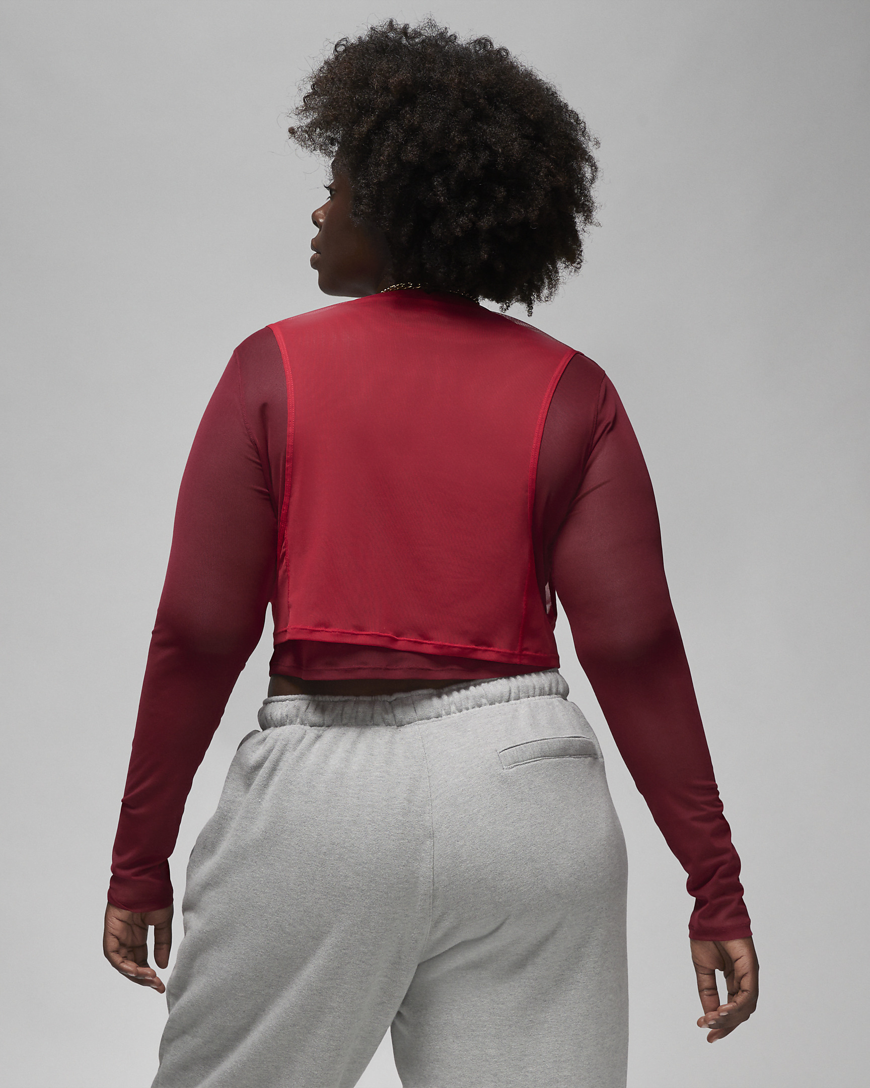 Women's Jordan x Teyana Taylor Long-Sleeve Mesh Top - 2