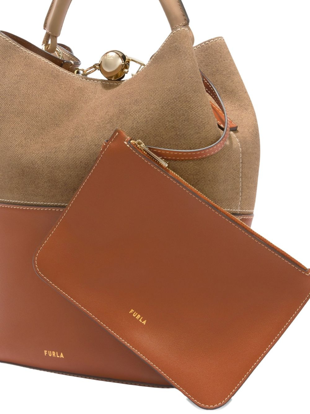 Sfera leather bucket bag - 3