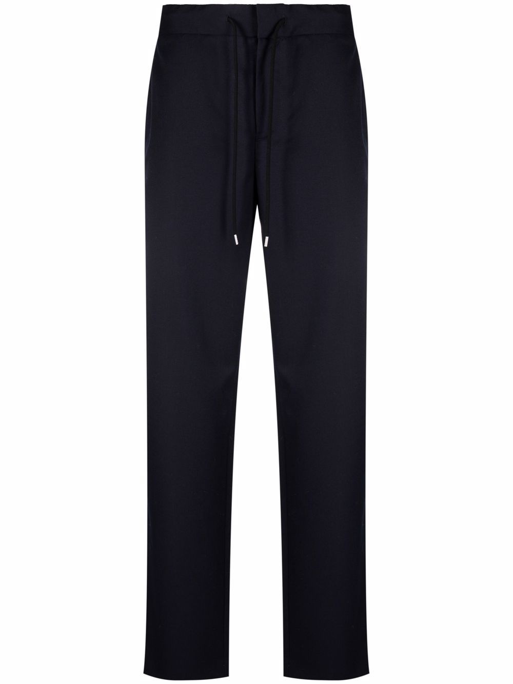 drawstring-waist wool trousers - 1