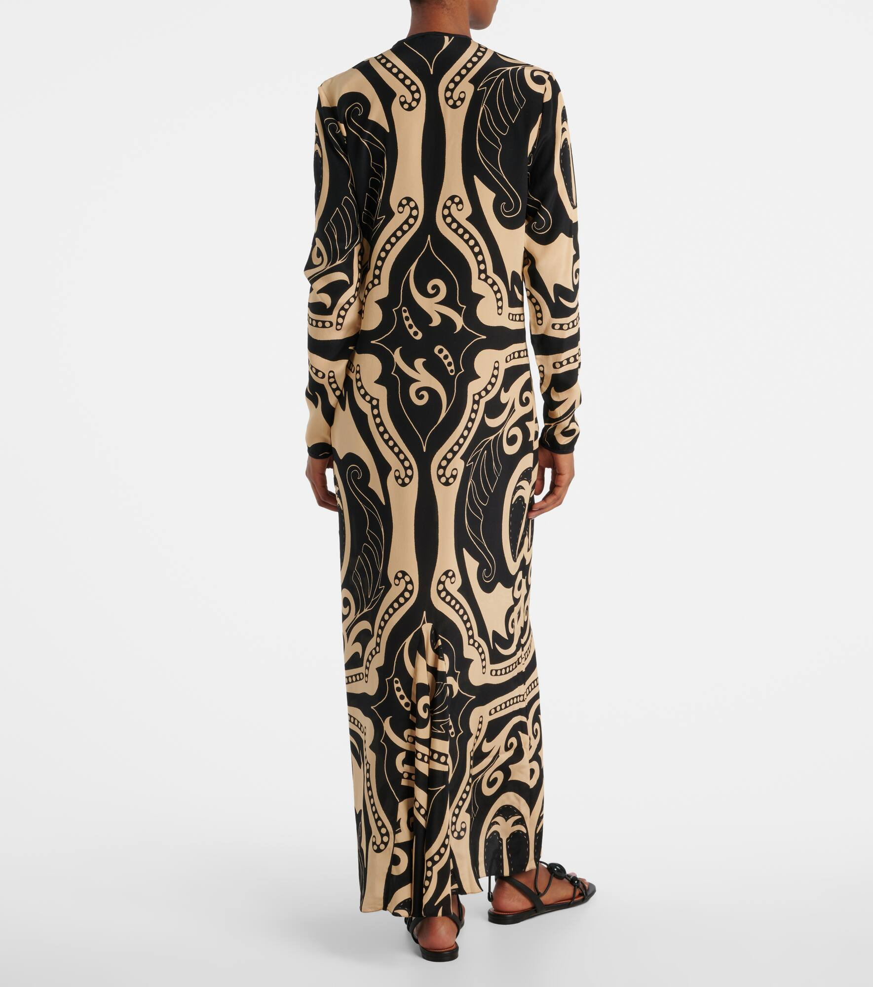 Printed silk maxi dress - 3