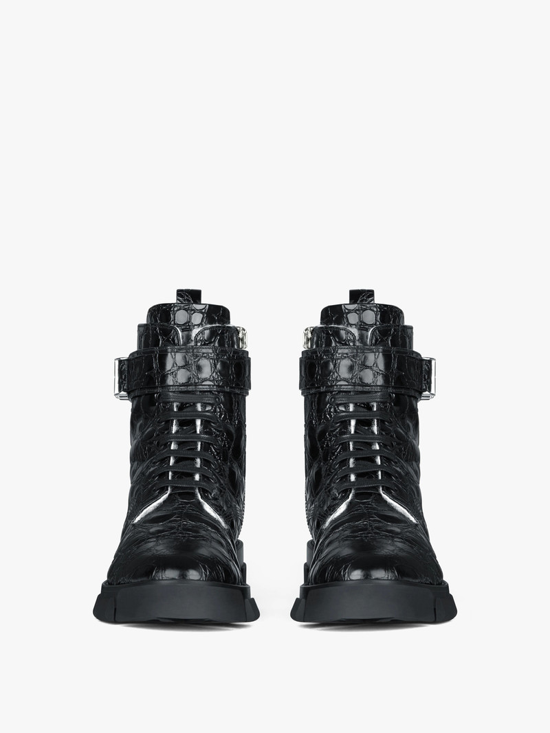 TERRA BOOTS IN CROCODILE EFFECT LEATHER WITH 4G BUCKLE 2