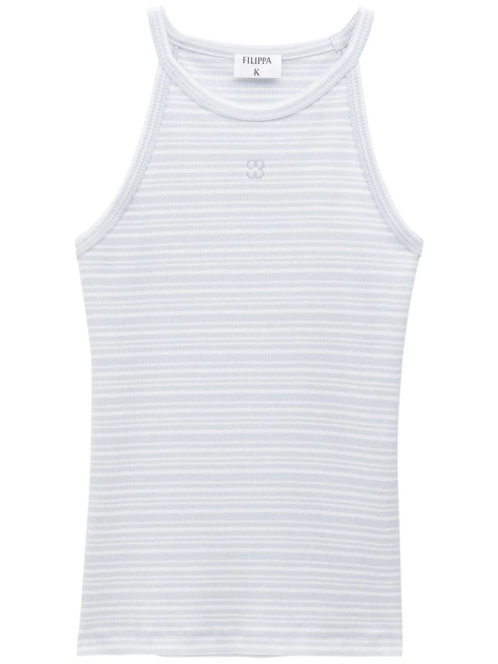 monogram-embroidered striped organic cotton tank top - 1