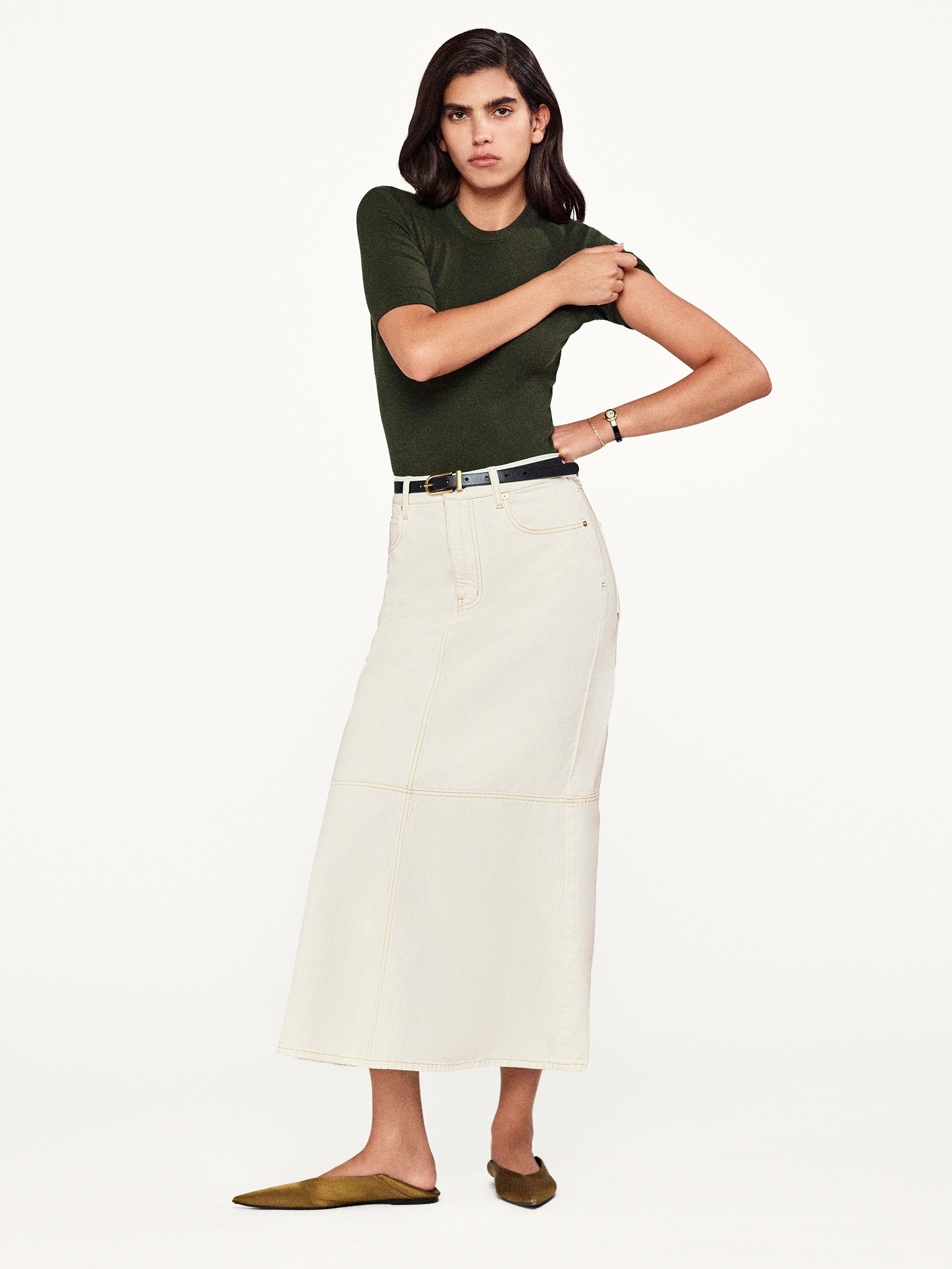 The Flounce Skirt in Au Natural Clean - 2