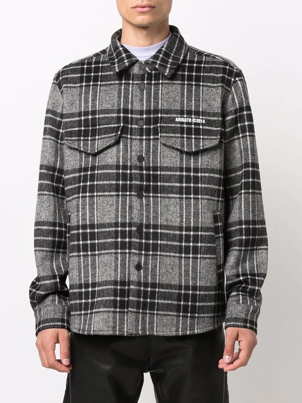 plaid-check fleece shirt - 3