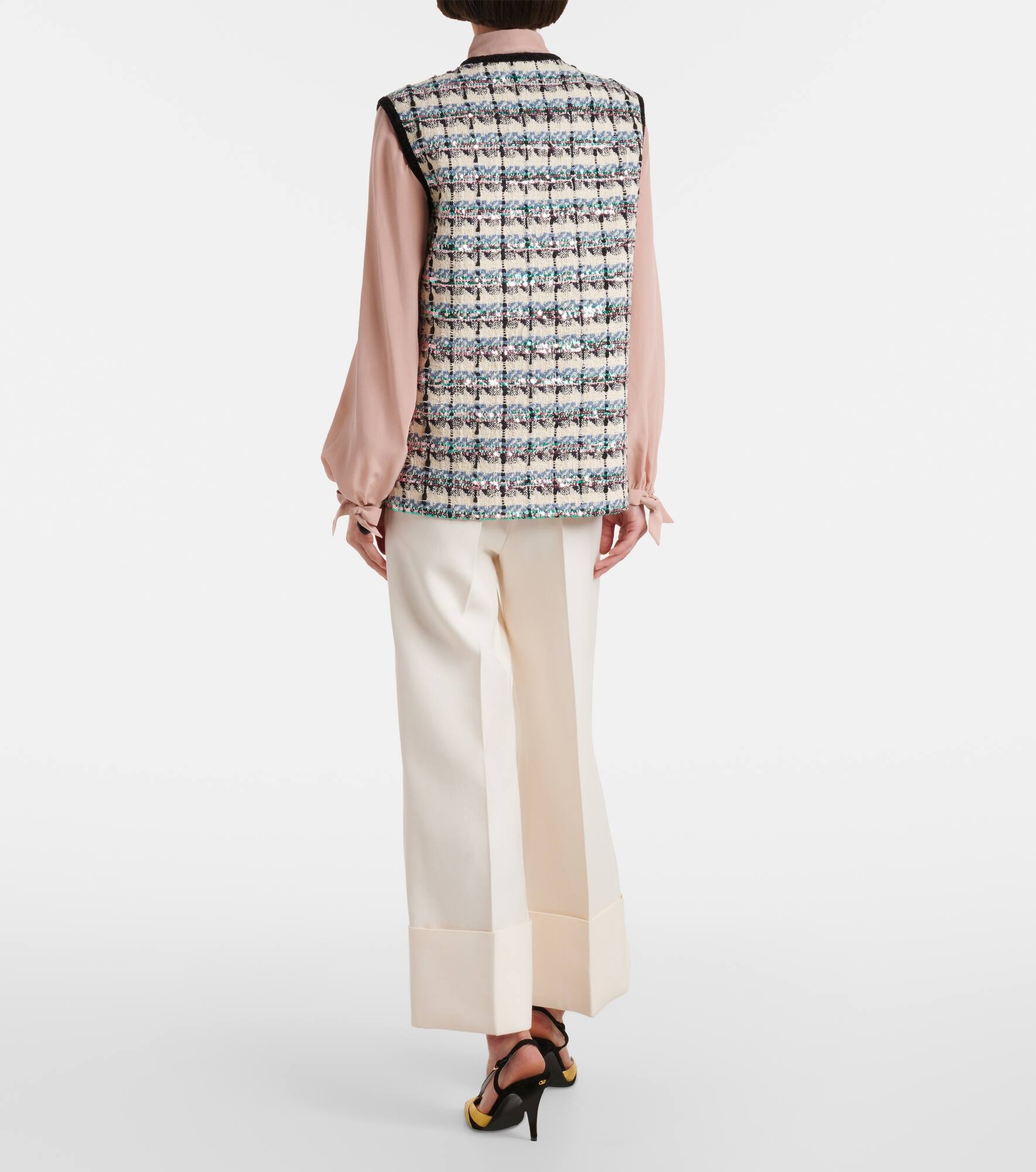 Mossi sequined cotton-blend tweed vest - 3